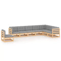 vidaXL Wooden Lounge Set Natural Pine Sturdy Pinewood Large Modular