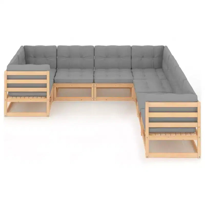 vidaXL Salon de jardin en pin massif bois naturel Grand Empilable