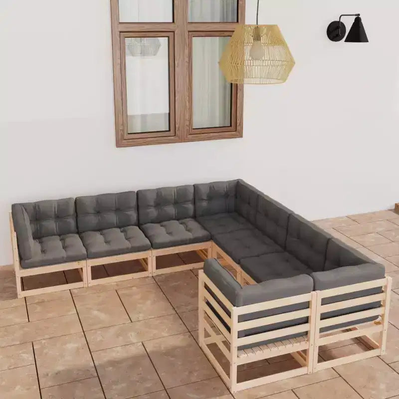vidaXL Salon de jardin en pin massif bois naturel Grand Empilable