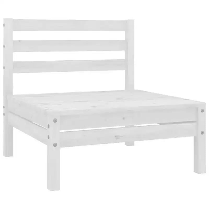 vidaXL Salon de jardin – 10 pièces en pin massif, design palette blanc rustique, résistant aux intempéries, idéal pour l l'intérieur et l'extérieur