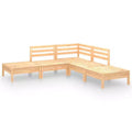vidaXL Garden Lounge Set Natural wood Solid pinewood 5 Piece Modular - Brown