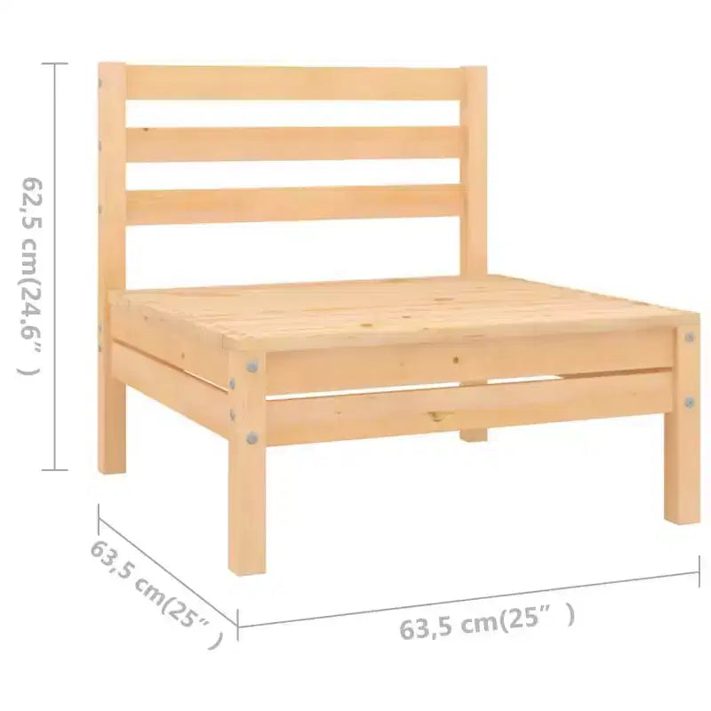 vidaXL Salon de jardin Bois de pin massif 5 pièces modulable - Marron