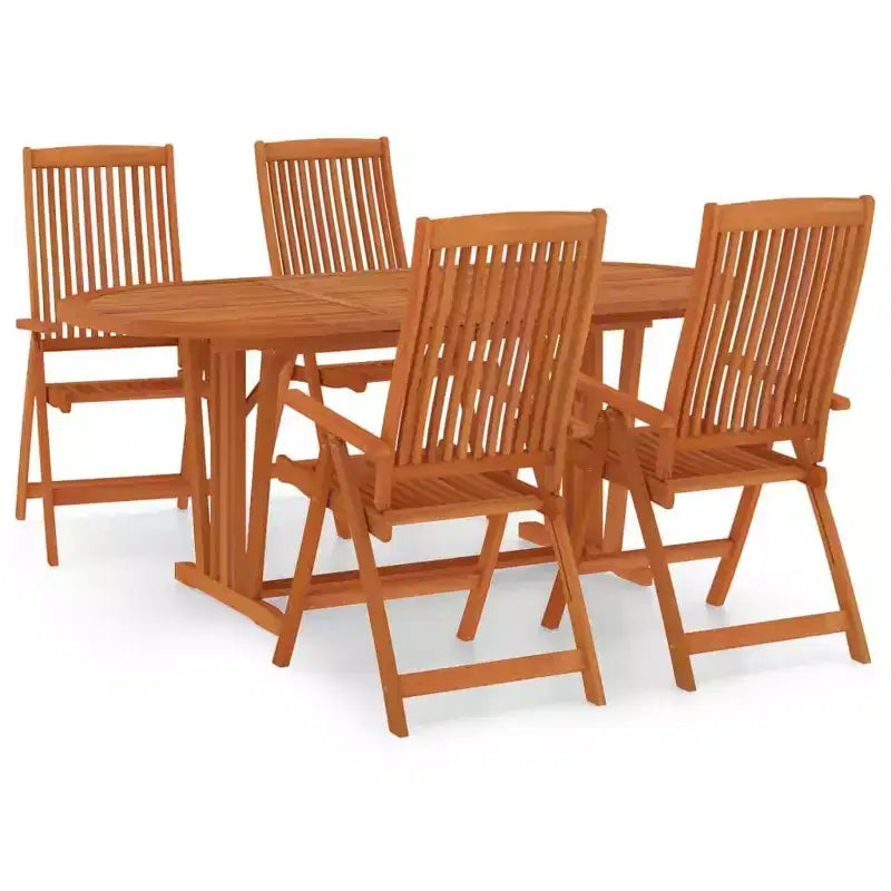 vidaXL Garden Dining Set Reddish-Brown Solid eucalyptus wood Medium
