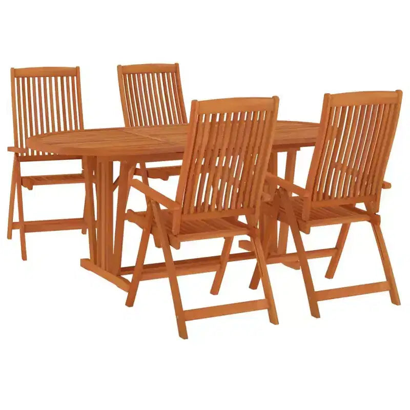 vidaXL Ensemble de salle à manger de jardin Bois d'eucalyptus massif brun-rougeâtre Taille M