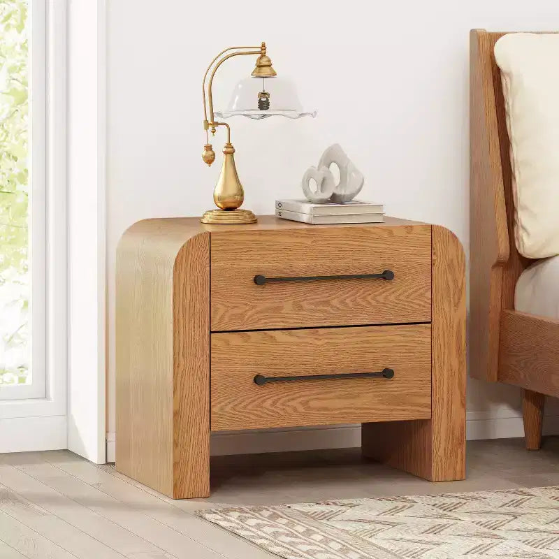 MDF Modern Nightstand with 2 Drawers 28.5''