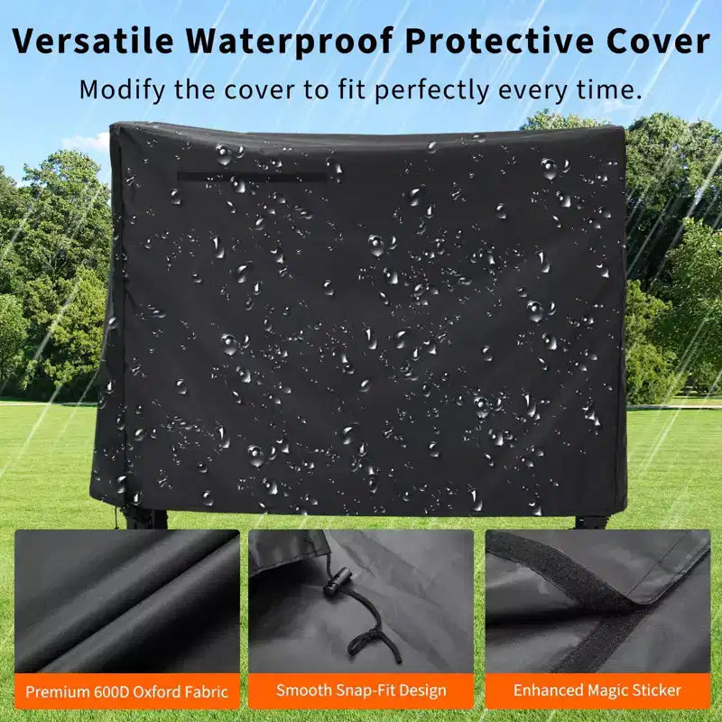 Steel Mesh Firewood Rack with Weatherproof Cover 8 ft