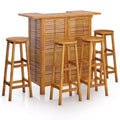 vidaXL Garden Bar Set Natural Wood Solid Acacia Wood Standard Footrest