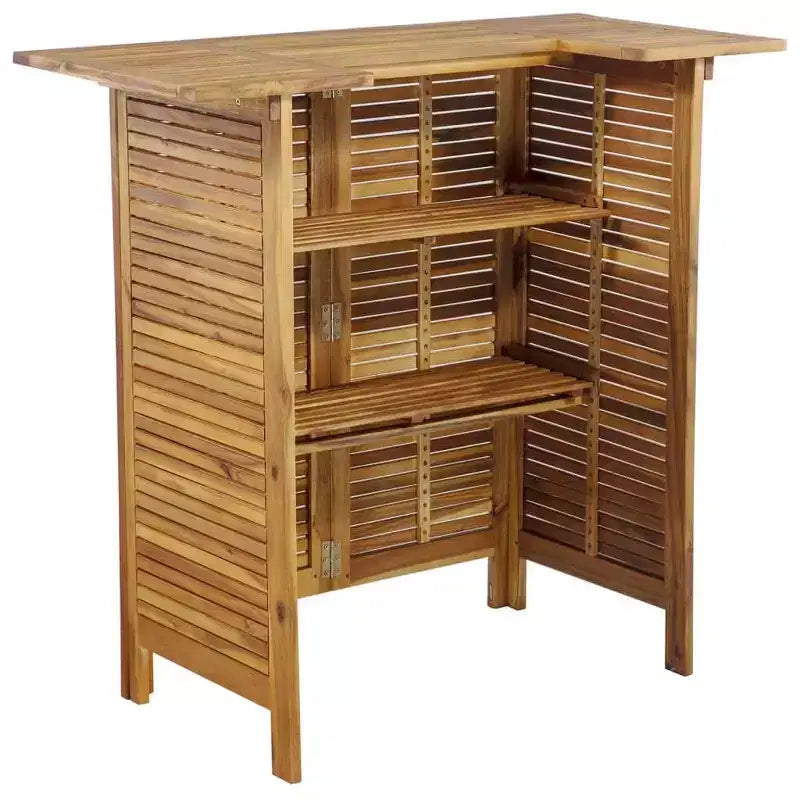 vidaXL Ensemble de bar de jardin Bois d'acacia massif Bois naturel Repose-pieds standard