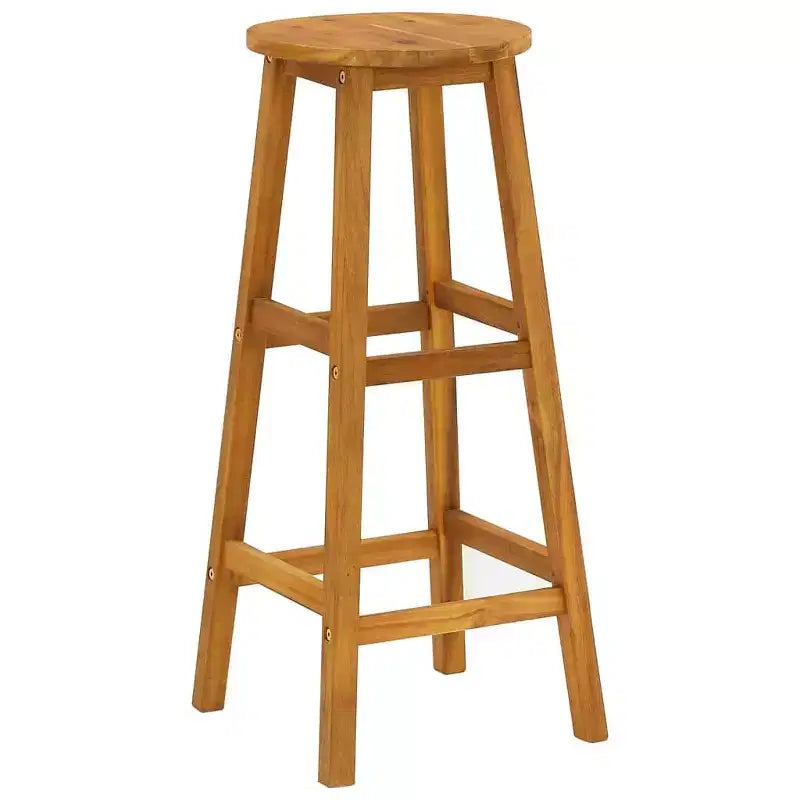 vidaXL Ensemble de bar de jardin Bois d'acacia massif Bois naturel Repose-pieds standard