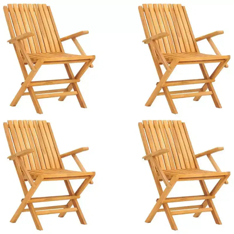vidaXL Salon de jardin en teck massif naturel pliable