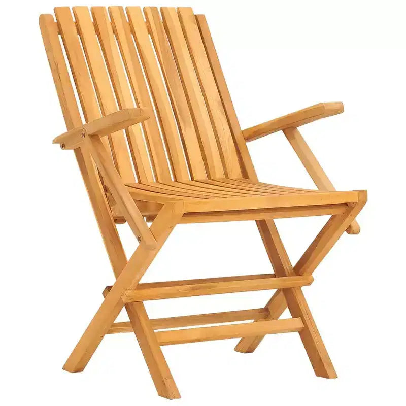 vidaXL Salon de jardin en teck massif naturel pliable