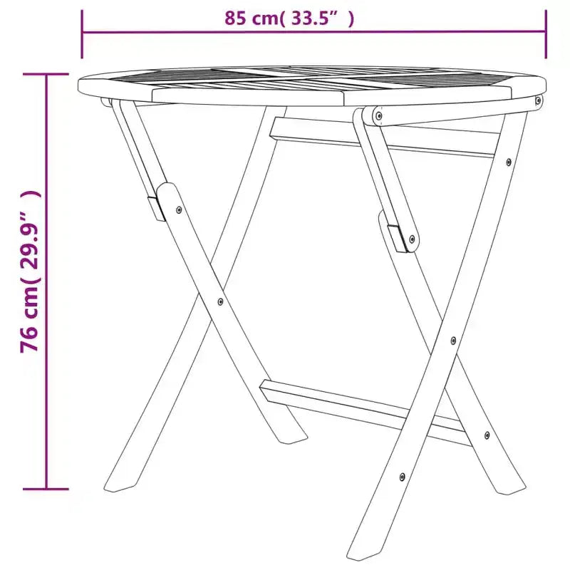 vidaXL Salon de jardin en teck massif naturel pliable
