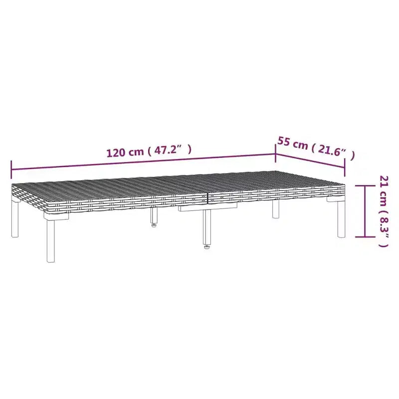 vidaXL Salon de jardin modulaire canapé et table résine tressée gris foncé