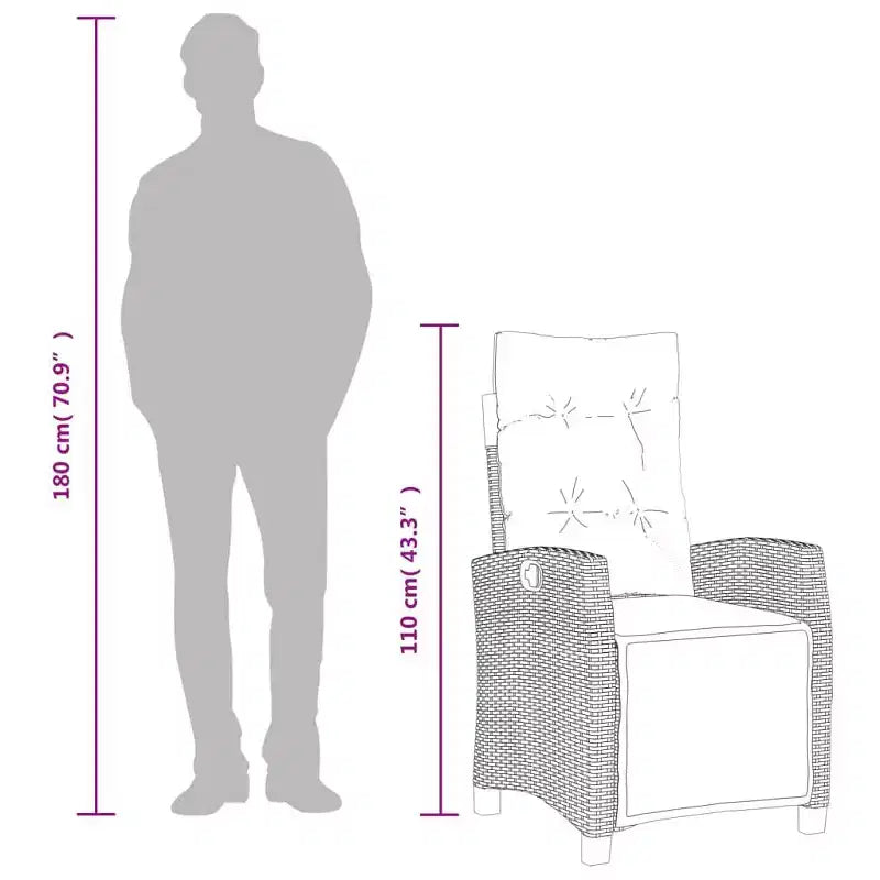 vidaXL Salon de jardin 9 pcs avec coussins résine tressée gris