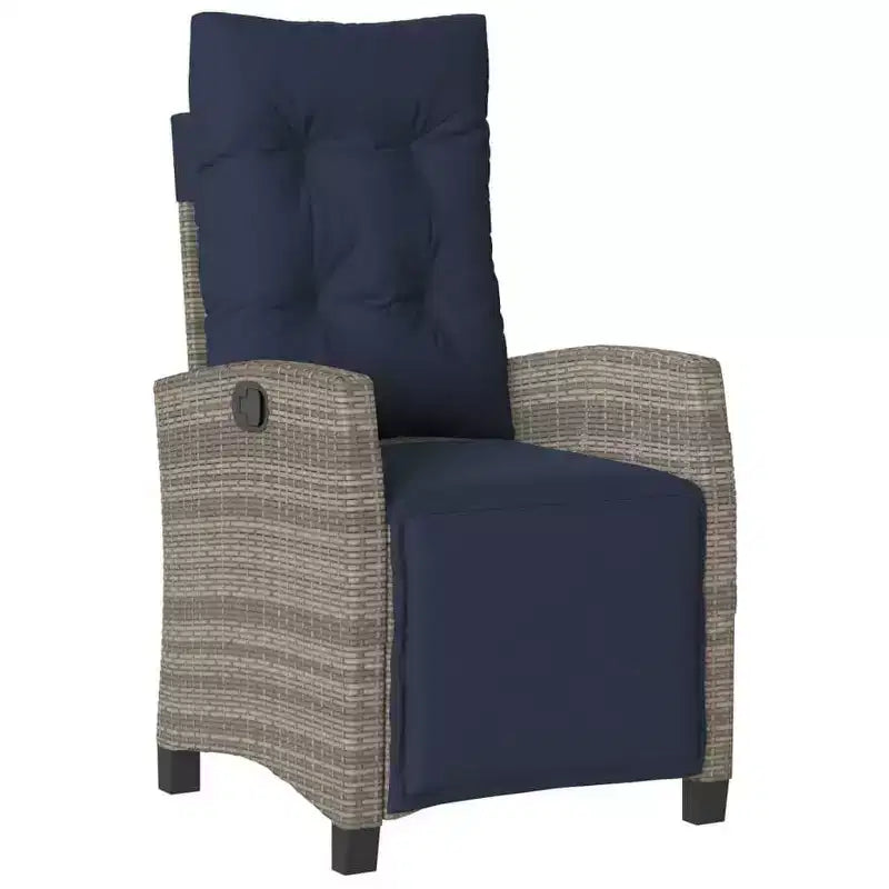 vidaXL Salon de jardin 9 pcs avec coussins résine tressée gris