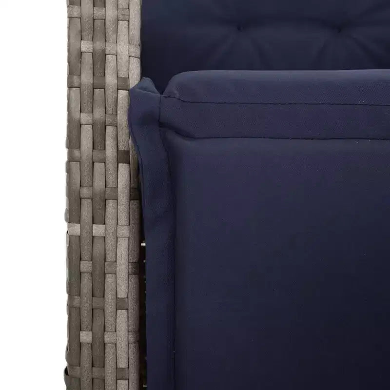 vidaXL Salon de jardin 9 pcs avec coussins résine tressée gris