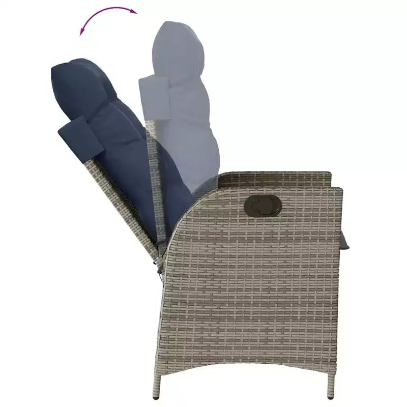 vidaXL Salon de jardin avec coussins en résine tressée gris