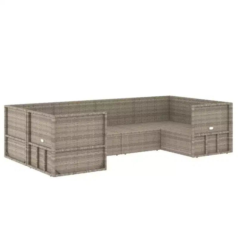 vidaXL Ensemble de Mobilier de Jardin - Canapé Sectionnel 6 Pièces en Résine Tressée Grise - Sièges Ajustables, Coussins Inclus
