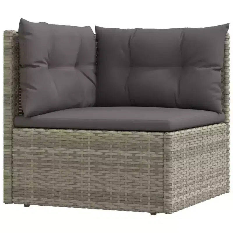 vidaXL Ensemble de Mobilier de Jardin - Canapé Sectionnel 6 Pièces en Résine Tressée Grise - Sièges Ajustables, Coussins Inclus