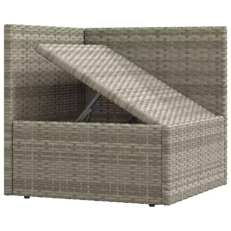 vidaXL Ensemble de Mobilier de Jardin - Canapé Sectionnel 6 Pièces en Résine Tressée Grise - Sièges Ajustables, Coussins Inclus