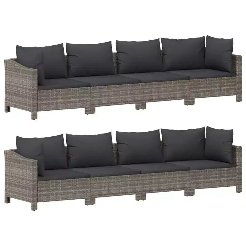 vidaXL Ensemble de salon de jardin 9 pièces avec coussins en rotin synthétique gris