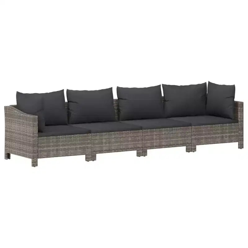 vidaXL Ensemble de salon de jardin 9 pièces avec coussins en rotin synthétique gris
