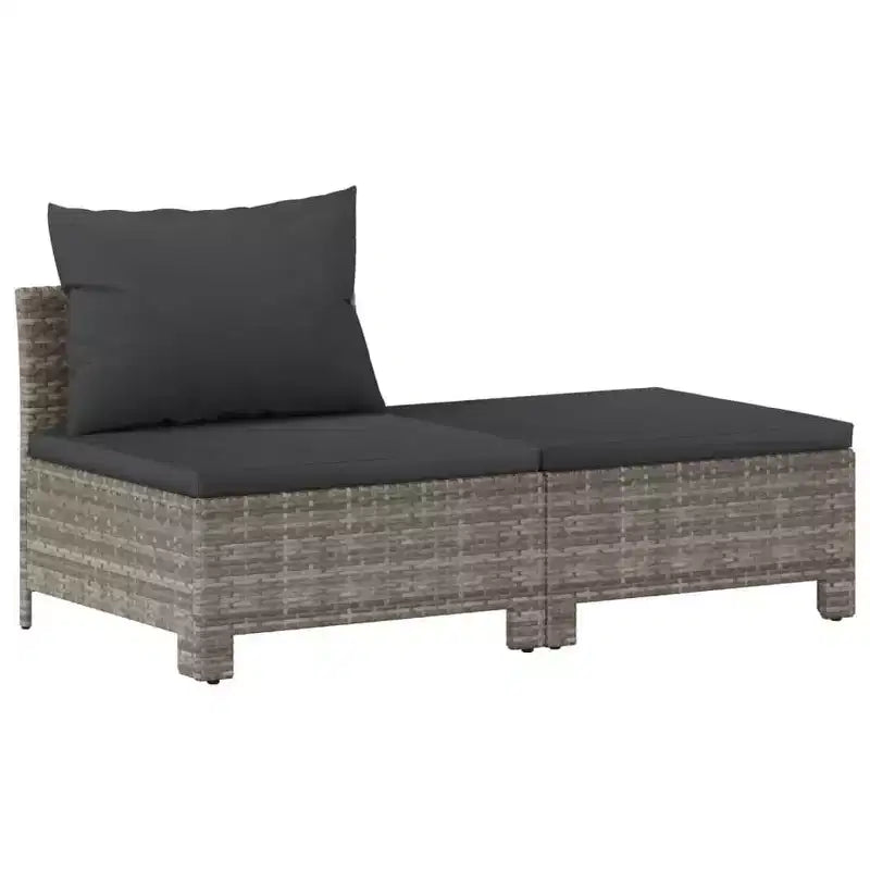 vidaXL Salon de jardin 6 pièces avec coussins en résine tressée gris