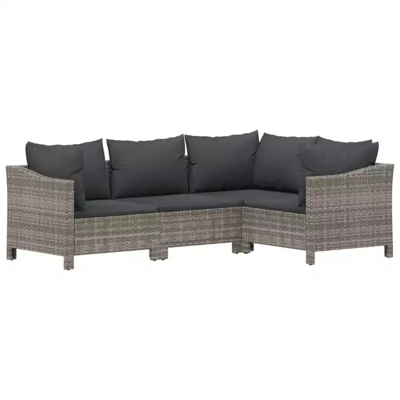 vidaXL Salon de jardin 8 pièces avec coussins en résine tressée gris