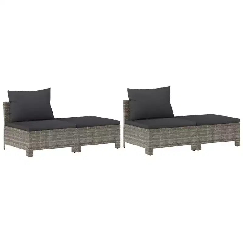 vidaXL Salon de jardin 8 pièces avec coussins en résine tressée gris