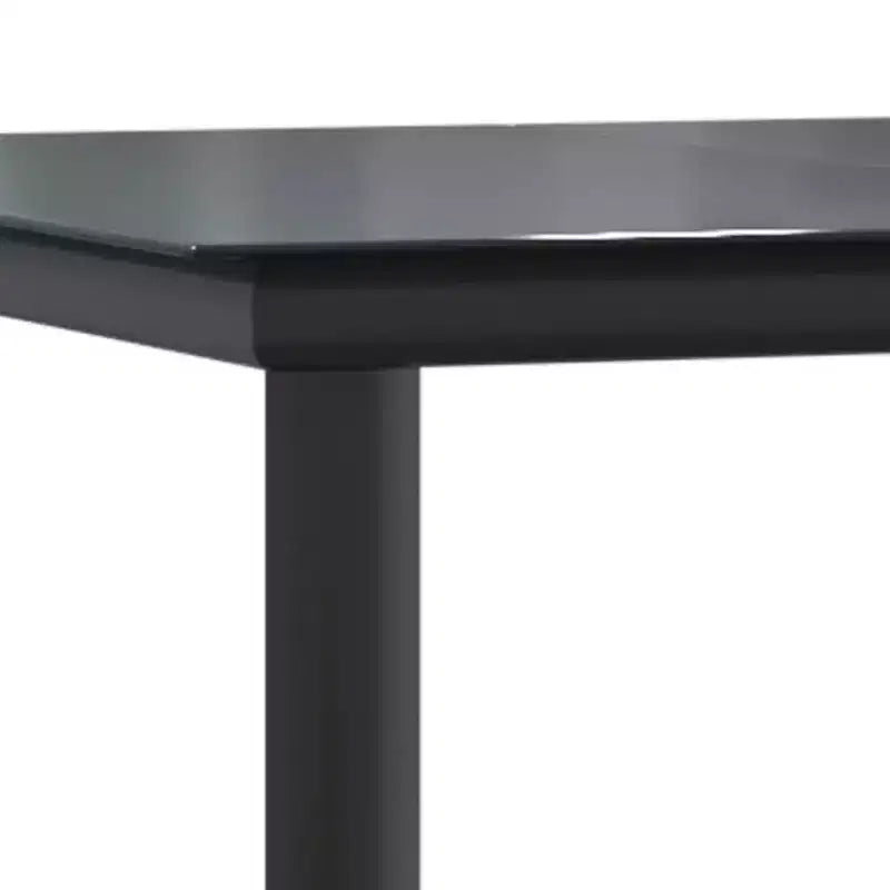 vidaXL Salon de jardin noir en polyrotin et acier empilable standard - 55,1 longueur de table 4