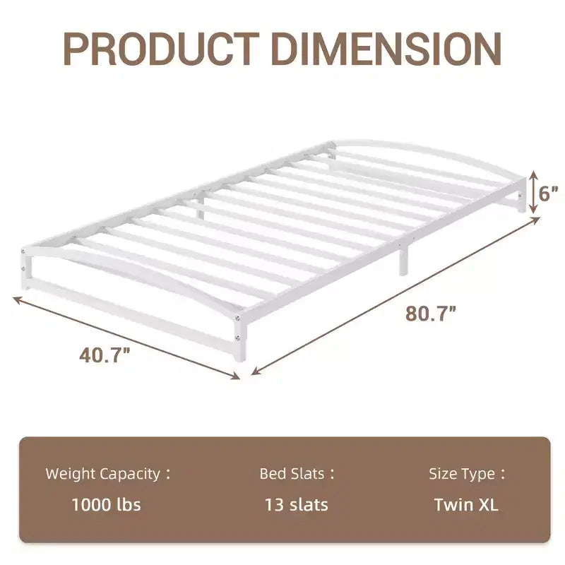 Metal Platform Low Bed Frame Twin 6''