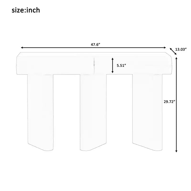 Wood Narrow Entryway Console Table with Curved Drawer