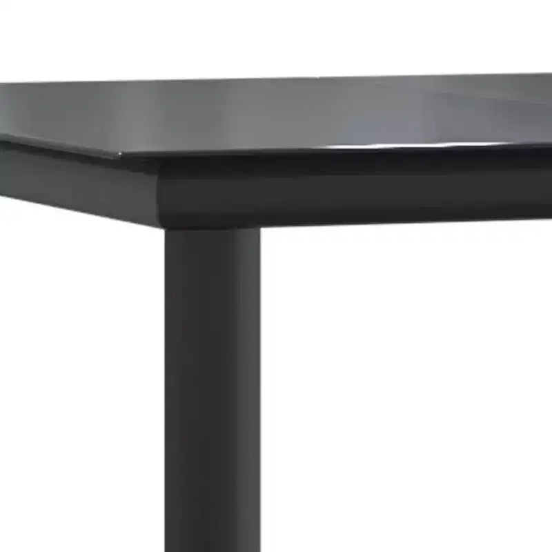 vidaXL Ensemble de jardin à manger noir Acier, Rotin PE Empilable Standard - Noir 63 Longueur de table 6 Articles
