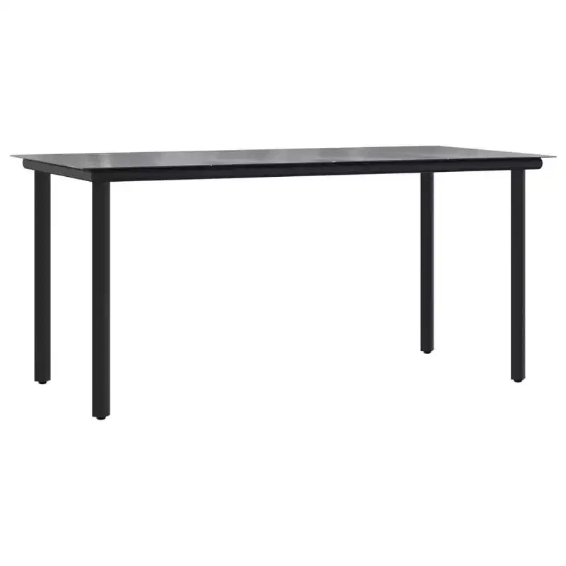 vidaXL Ensemble de jardin à manger noir Acier, Rotin PE Empilable Standard - Noir 63 Longueur de table 6 Articles