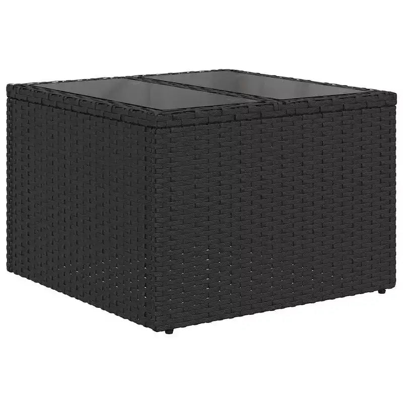 vidaXL Salon de jardin 6 pièces avec coussins résine tressée noir - Noir et bleu
