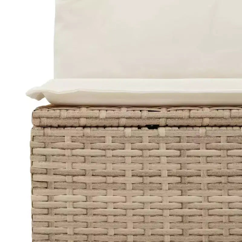 vidaXL Salon de jardin beige en résine tressée Grand canapé modulable d'extérieur