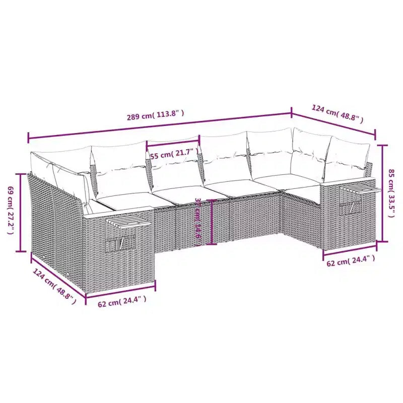 vidaXL Salon de jardin gris