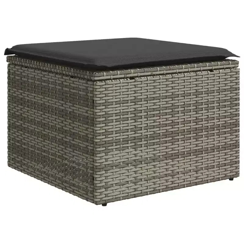 vidaXL Salon de jardin gris en résine tressée Grand ensemble de canapés de jardin modulaires