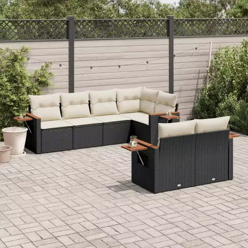 vidaXL Salon de jardin détachable en résine tressée noire