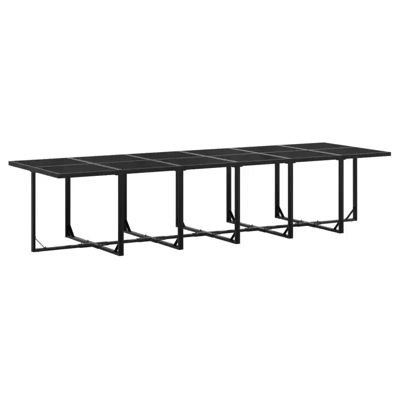 vidaXL Salon de jardin 17 pièces avec coussins textilène noir