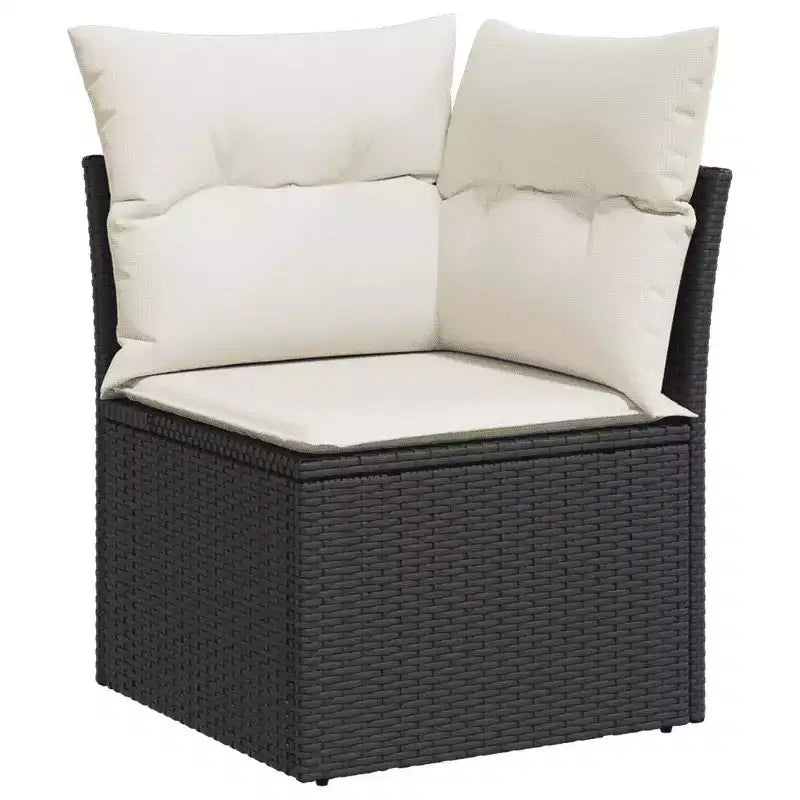 vidaXL Salon de jardin noir en résine tressée 11 pièces modulable