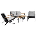 vidaXL Patio Chairs with Cushions Seating Outdoor Garden Furniture Black Steel