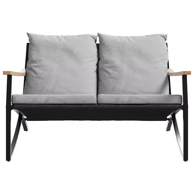 vidaXL Chaises de patio avec coussins, mobilier de jardin extérieur, acier noir
