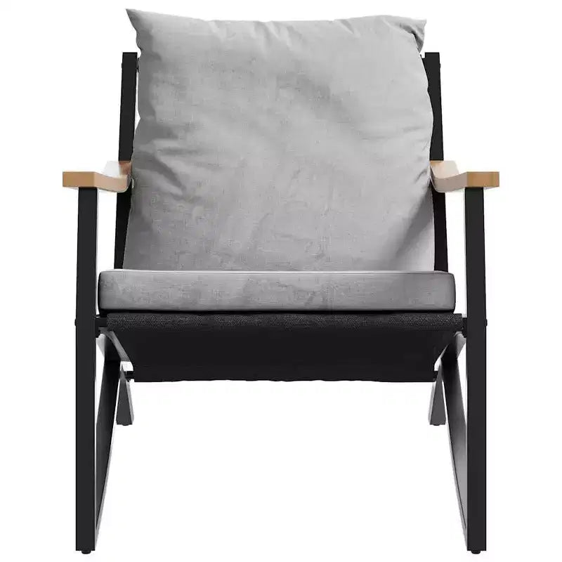 vidaXL Chaises de patio avec coussins, mobilier de jardin extérieur, acier noir