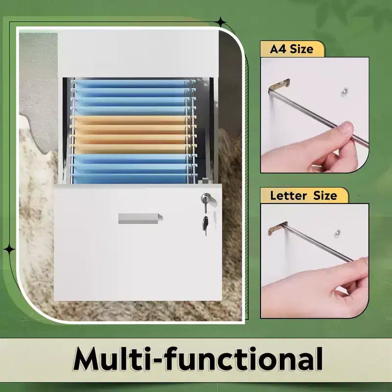 Engineered Wood 4-Drawer Vertical File Cabinet with Lock 51.2''