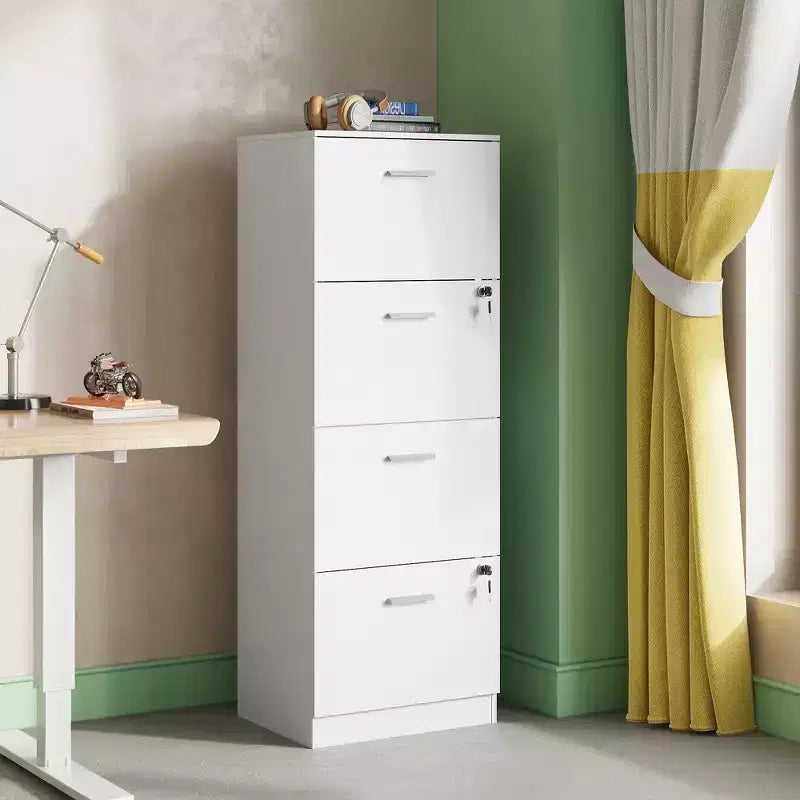 Engineered Wood 4-Drawer Vertical File Cabinet with Lock 51.2''