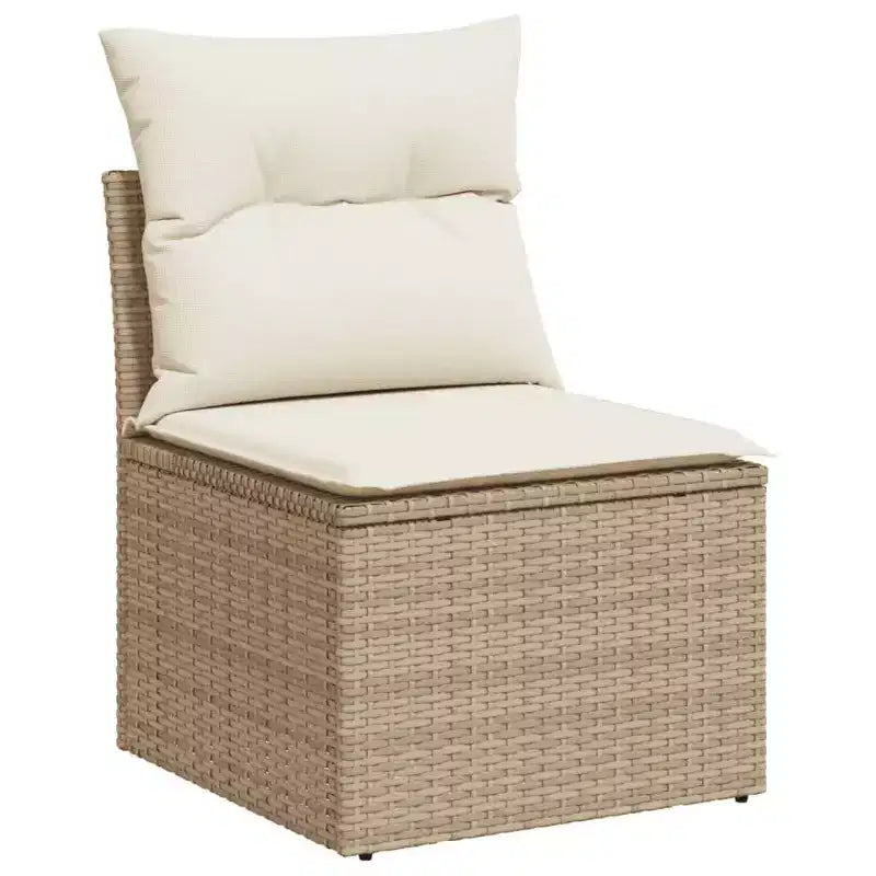 vidaXL Salon de jardin beige, blanc crème