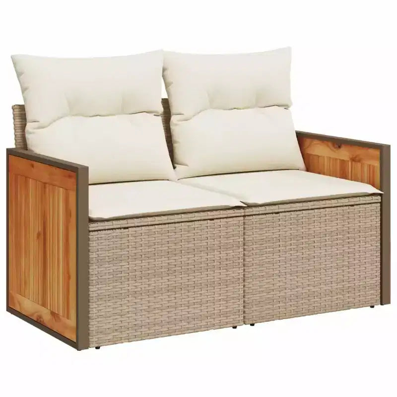vidaXL Salon de jardin beige, blanc crème