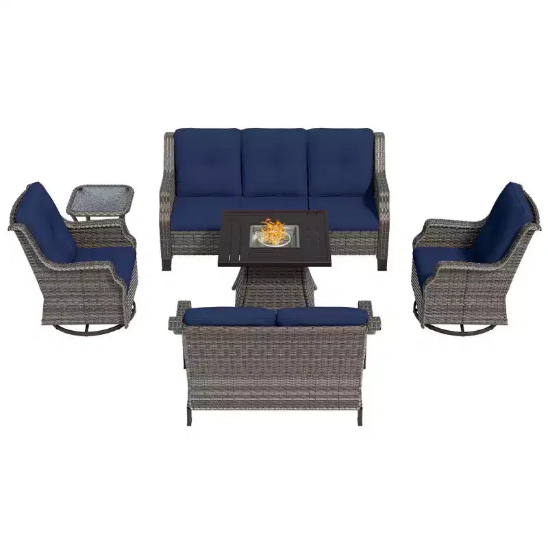 Ensemble de 7 places UPTIOT avec foyer et coussins