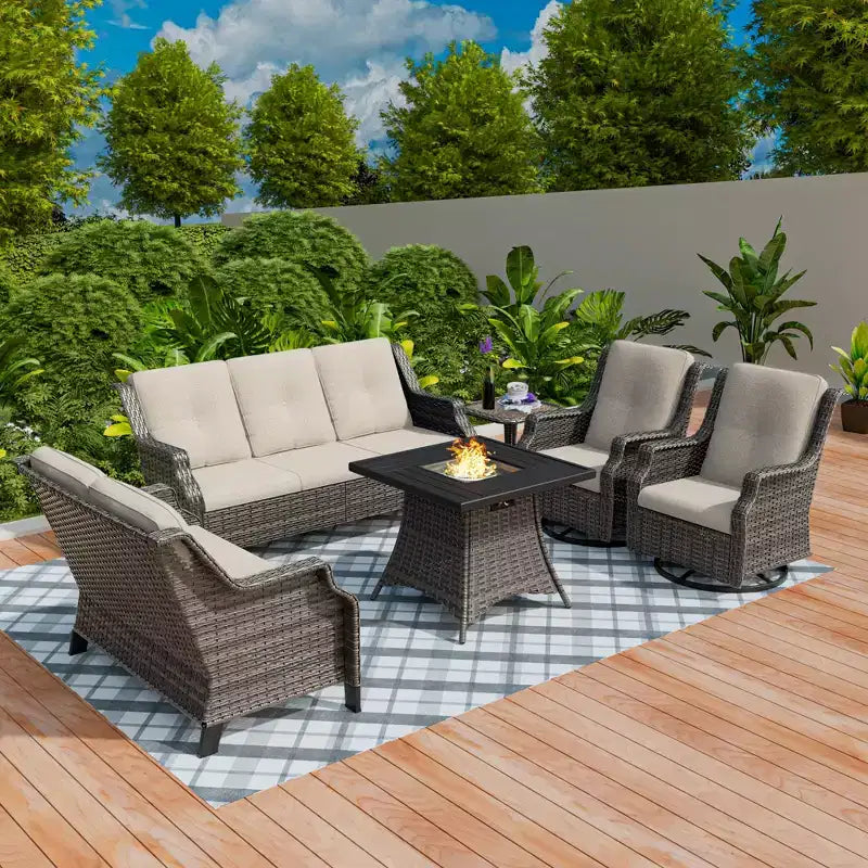 Ensemble de 7 places UPTIOT avec foyer et coussins